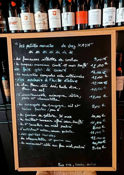 Menú chez kava